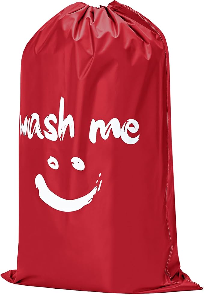 HOMEST 2 Pack XL Wash Me Travel Laundry Bag, Dirty Clothes Organizer, Large Enough to Hold 4 Loads of Laundry, Easy Fit a Laundry Hamper or Basket