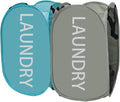 Mesh Laundry Hamper 2Pack Pop Up Hamper with Strong Handles, Collapsible Laundry Basket for Home, Bathroom, Bedroom, Travel Storage Hamper(Grey + Sky Blue)