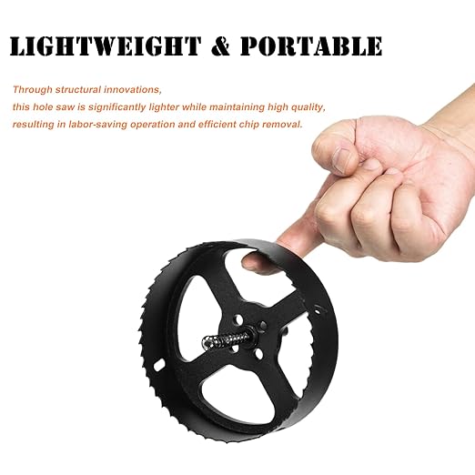 5-1/8 Hole Saw for Recessed Lights, 5.1 Inch Hole Cutter with Dust Bowl Catcher for Led Recessed Lighting 5 Inch and Wood Metal Drywall, Bi-Metal Construction, Black