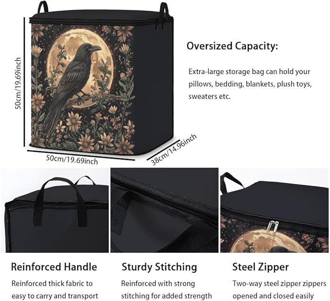 2pcs closet organizers and storage under bed,clothing blanket sweater sheet bedding comforter duvet quilt pillow toy storage bags with lids,dorm room essentials for containers 95L