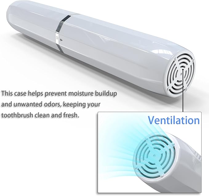 SIEANE Electric Toothbrush Travel Case, Universal Fit for Most Electric Toothbrushes, Ventilation Design, Portable Holder Cover for Men and Women, Travel Essentials for Business Trip & Vacation(White)