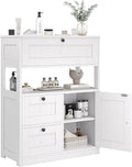Bathroom Cabinet, Modern Bathroom Floor Storage Cabinet Organizer with 1 Door and 3 Drawers, Freestanding Cupboard for Kitchen/Living Room Use
