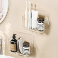 Diesisa 2pc Acrylic Wall Mount Organizer, Adhesive Clear Cabinet Door Organizer,Bathroom Shelves for Wall,No Drilling Hang Walls,with 2 Compartments, for Bathroom, Kitchen, Living Room
