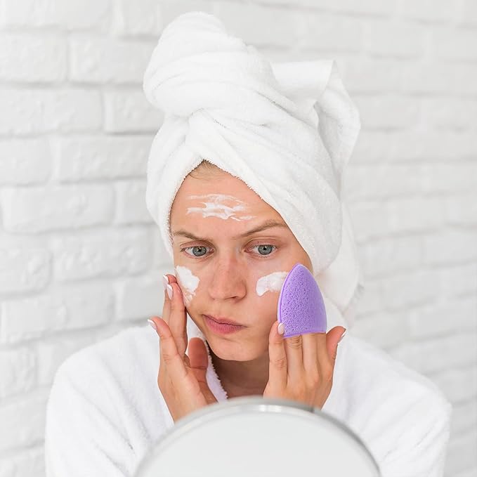 12 Pack Colorful Exfoliating Facial Sponges Face Cleansing Puff Facial Sponges Set Reusable Makeup Remover Exfoliating Pads for Washing Face Daily Cleansing