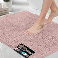 GORILLA GRIP Bath Rug Mat, Thick Soft Absorbent Chenille, Quick Dry Microfiber Mats, Rubber Backing Washable Shower Floor Rugs, US Designed Bathroom Bathmat Home Decor Accessories, 24x17 Dusty Rose