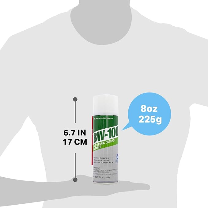 Non-Flammable Electronic Contact Cleaner Aerosol Spray- Safely Cleans Joycons, Computers, PCB and More - Removes dust, Dirt and contaminants on Contacts - Quick Dry|8oz/225g |