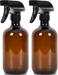 Cleaning Spray Bottles for Plants Misters for Inside, 2 Pack 16.9 oz Squirt, Water Spray Bottle Mist Sprayer, No Leak Hair Mister Empty with Adjustable Nozzle (Brown)