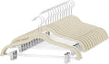 Cozymood Velvet Skirt Hangers 36 Packs Ultra Thin Hangers with Clips Non Slip Velvet Pant Hanger Space Saving Clothes Hanger with Clips for Pants, Skirts, Jeans, Shorts (Beige)