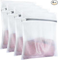 4Pcs Mesh Laundry Bags, Durable Delicate Laundry Bag for College, Dorm, Travel, Family and Apartment Dwellers, (15x20 Inches), White