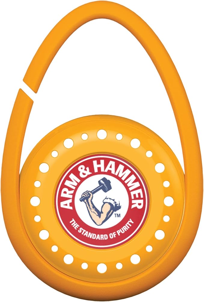 Arm and Hammer Odor Busterz Deodorizer Balls Mixed Pack: 4 odor eliminating balls, 2 with handy clips, 2 with hangers, 8 total for closets, bathrooms, work & sports gear, laundry hamper (8 Count)