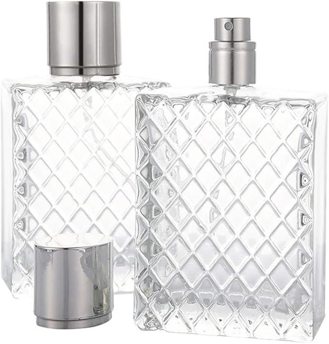 Enslz 100ml 3.4 oz Refillable Spray Perfume Bottles large cosmetic Fine Mist Atomizer Empty Portabe Clear Glass Essential Oil Container for Travel