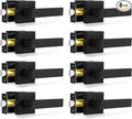 Privacy Door Levers, 8 Pack Matte Black Door Handles Heavy Duty Bed and Bath Door Locks Interior Keyless Locksets, Reversible for Left Right Handed Doors