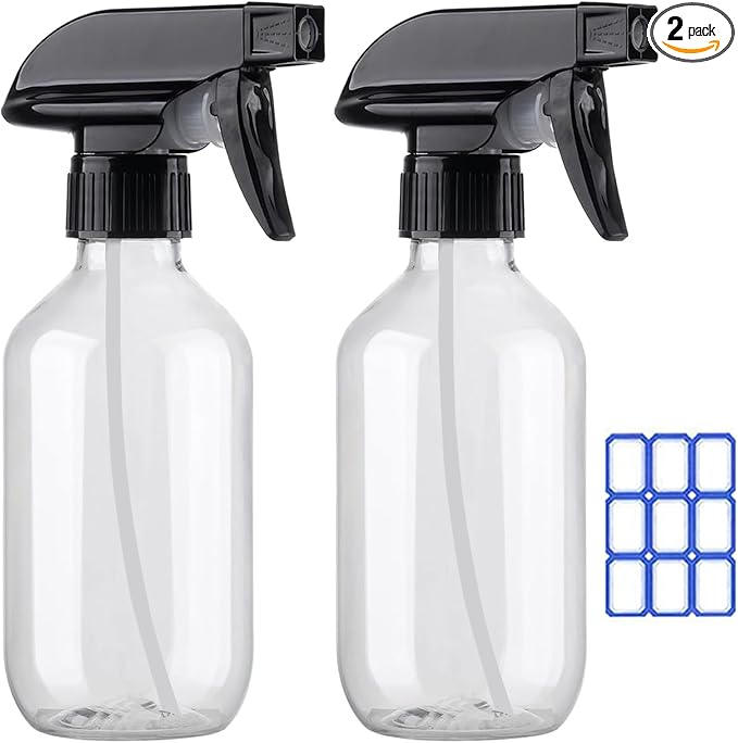 Plastic Spray Bottles for plant - 10oz/300ml - Mist Stream - No Clog No Leak, Easy to Grip with Adjustable Nozzle for Hair, Cooking, Cleaning - BPA Free