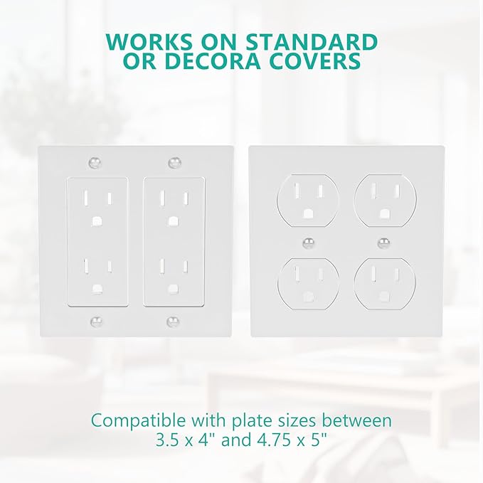 WALI Double Outlet Shelf Wall Holder – Bathroom Shelf Duplex for Electric Toothbrush, HomePod Mini, Echo Dot & Phone Charging – White-2 Packs (DLS002)