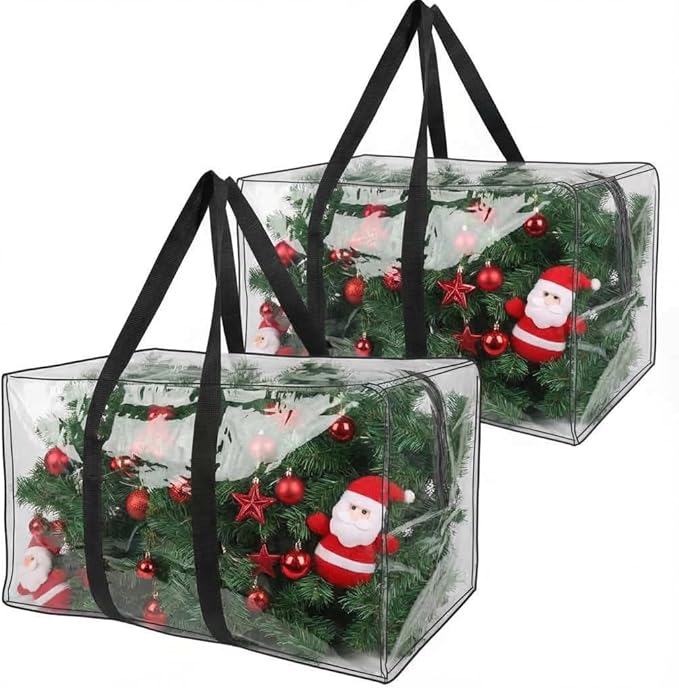 Heavy Duty Extra Large Moving Bags,121 Gallon Jumbo Packing Bags,Huge Moving Storage Bags with Strong Zippers & Carrying Handles,Reusable Big Moving Storage Bags for College Dorm Travel 2Pack,Clear
