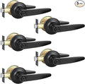 Privacy Door Levers, 5 Pack Matte Black Door Handles, Bed and Bath Door Locksets Heavy Duty Keyless Interior Handles, Reversible for Left Right Handed Doors