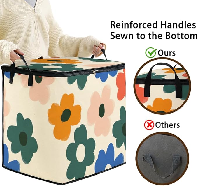 2pcs closet organizers and storage under bed,clothing blanket sweater sheet bedding comforter duvet quilt pillow toy storage bags with lids,dorm room essentials for containers 95L