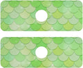 Kitchen Sink Splash Guard 2 PCS 14.7 Inch Sink Faucet Mat Splash Guard for Bathroom Countertop Water Absorbent Foldable Cuttable Soft Washable Green Fish Scale