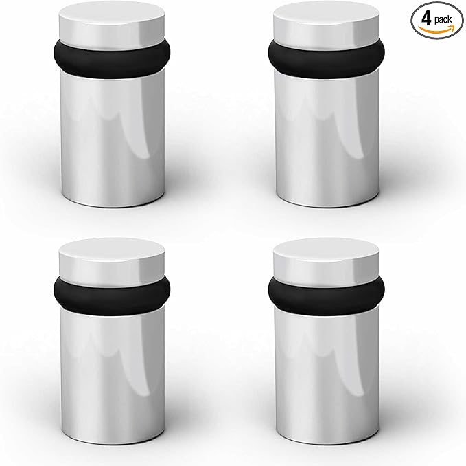 Mega Handles Floor Door Stopper, Quickly Installed Wall Protector, Wall Protectors from Door Knobs, Floor Door Stop with Mounting Hardware Included - Polished Chrome - 2 Inch