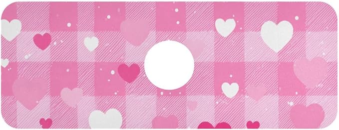 Kitchen Sink Splash Guard 1 PC 14.7 Inch Sink Faucet Mat Splash Guard for Bathroom Countertop Water Absorbent Foldable Cuttable Soft Washable Plaid Checkered Pink White Hearts Dots
