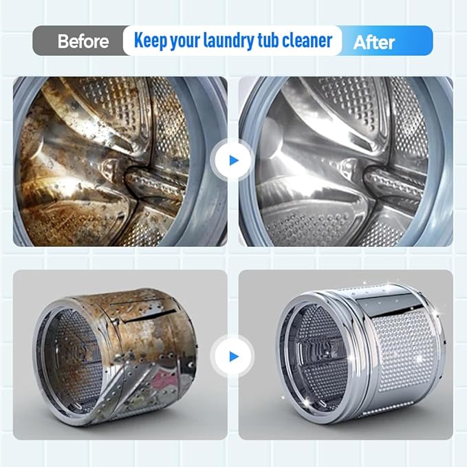 Washing Machine Cleaner Descaler 12 Pack - Deep Cleaning Tablets For Front Loader & Top Load Washer,Helps Remove Residue, Hard Water Buildup & Odor-Causing Deposits (1 pcs)