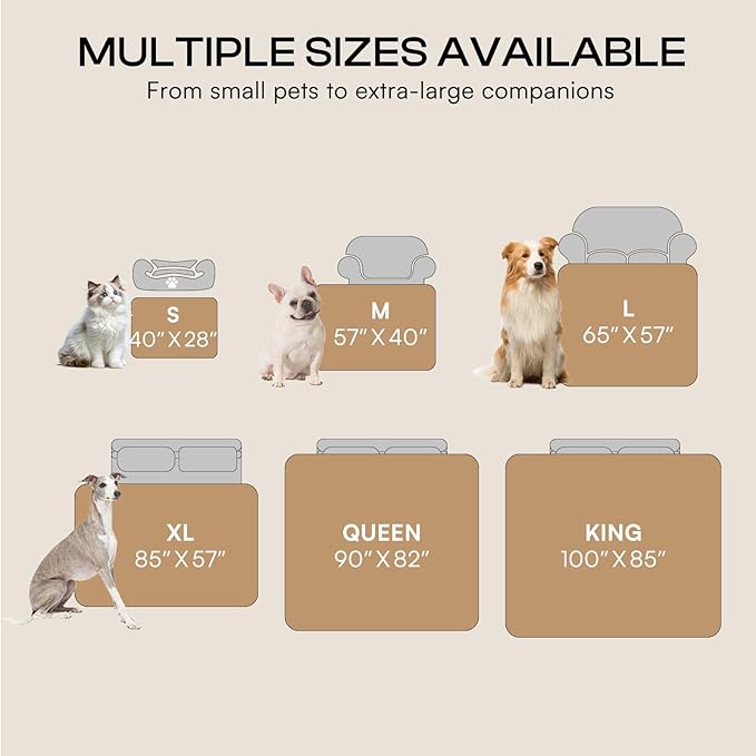 Luciphia Waterproof Pet Blanket, Liquid Pee Proof Dog Blankets for Sofa Bed Couch, Reversible Sherpa Fleece Furniture Protector Cover for Small Medium Large Dogs Cats,Beige-Thicken Small（40" x 28"）