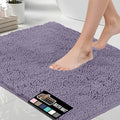 GORILLA GRIP Bath Rug Mat 60x24 Thick Soft Absorbent Chenille, Quick Dry Microfiber Mats, Rubber Backing Washable Shower Floor Rugs, Bathmat Runner Bathroom Home Decor Accessories Light Purple