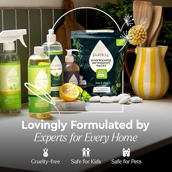 Puracy Liquid Baby Laundry Detergent - 1,4 Dioxane Free, Natural, Scent-Free Gentle Laundry Detergent Liquid Concentrate Laundry Pouch with Stain Fighting Enzymes (Baby- Free & Clear, 16oz)