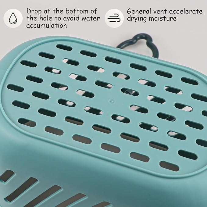 Hanging Shower Caddy Basket with Hook Plastic Hanging Storage Basket Portable Kitchen Organizer Storage Basket for Bathroom Kitchen Pantry Bathroom Dorm Room（Blue）
