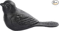 Cast Iron Bird Heavy Duty Door Stopper - Avoid Drilling Holes with Handle Metal Antique Decorative Vintage Rustic Door Stopper for Office, Home， Bedroom and Exterior Doors (2, Black)