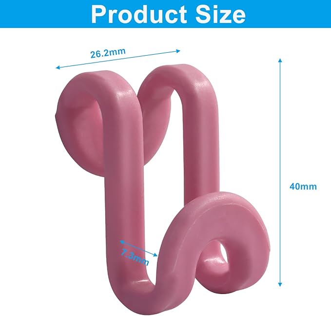 60 Pcs Pink Clothes Hanger Connector Hooks - Space Saving Plastic Hooks for Velvet, Heavy Duty Hangers, Organize Closet with Stackable Transparent Cascading Hooks(60 Pack)