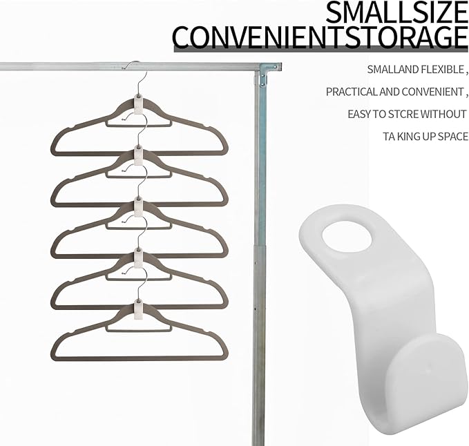 Clothes Closet Hook Hanger Space Saving Hangers Hooks Cascading Plastic Saver Organizer (100PCS, White)