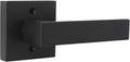 Probrico Non-Turning Half-Dummy Lever in Matte Black, Stainless Steel Square Bar Single Dummy Lever, Heavy Duty Interior Handle for Closet Balcony Pantry or French Doors(Exposed Screws, 1 Pack)