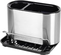 Stainless Steel Sink Caddy Sponge Holder Organizer Tidy Drains Water Dish Brush Holder for Kitchen Counter