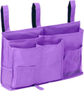 Bunk Bed Organizer - Bedside Storage Caddy with Pocket, Hanging Organizer for Camp, Dorm, Room, Hospital Bed Rail and More (Purple)