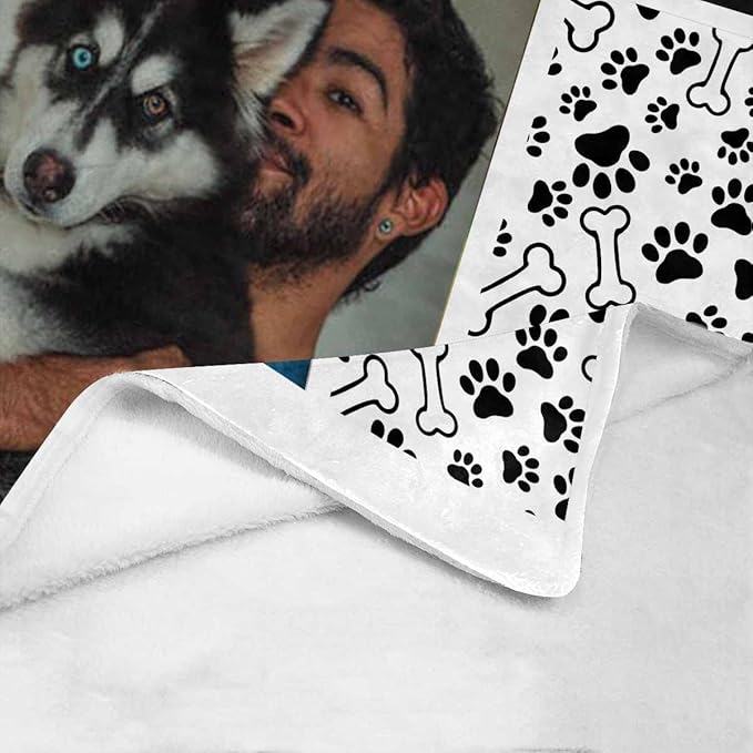 D-Story Pet Dog Memorial Blanket Customized - in Loving Memory of Loss Dog Custom Throw Blanket with Dogs Pictures and Name Personalized Pet Puppy and Cat Memorials Gifts