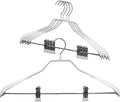 Mawa by Reston Lloyd BodyForm Series Non-Slip Space Saving Clothes Hanger with 2 Clips for Pants or Skirts, Style 42/LK, Set of 5, White