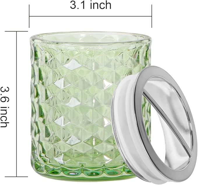 2pcs Toothbrush Holders for Bathrooms,Glass Toothbrush Holder and Bathroom Tumbler Set,Toothbrush and Toothpaste Holder with Divider,Bathroom Toothbrush Cup Holder (Green and Silver)