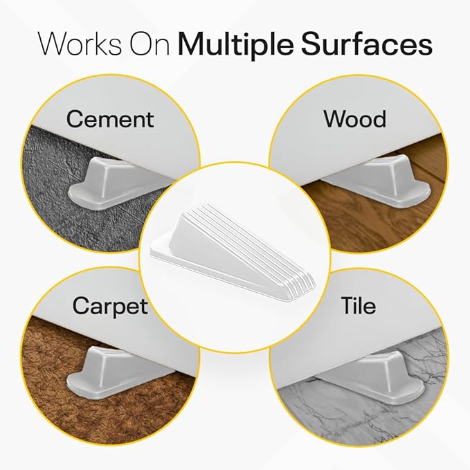 Door Stoppers for Bottom of Door – Rubber Door Stopper Wedge – Pack of 4 – Door Stop – Door Stoppers – Doorstop – Door Wedge – Doorstops for Inside Door – Ideal for Homes, Schools, Offices, Workshops