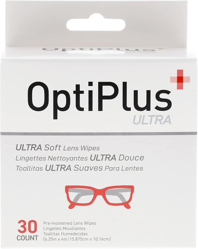 OptiPlus Ultrasoft Pre-Moistened Streak-Free Lens Cloths (30 Count)