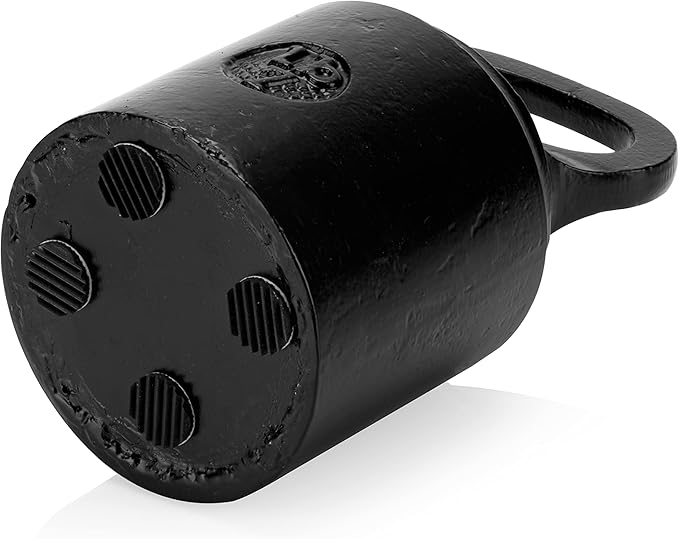 CRAFTSMAN ROAD Cast Iron Door Stop Decorative, Weighted Heavy Door Weight 7lb Antique Free Standing 7' x 4' Non Slip with Handle (Black)