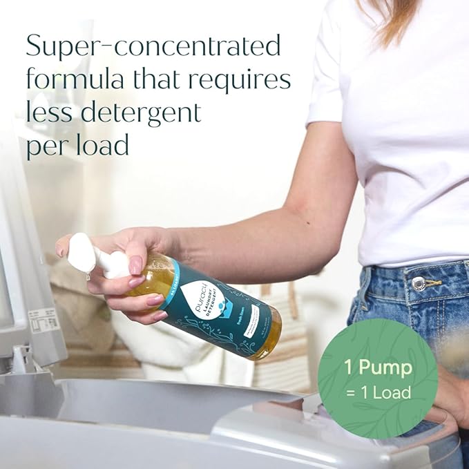 Puracy Laundry Detergent Refill - Enzyme-Powered Liquid Laundry Detergent Concentrate, Natural Laundry Detergent Seen on TikTok, Non-Toxic (Fresh Linen, 48 fl oz, 192 Loads)