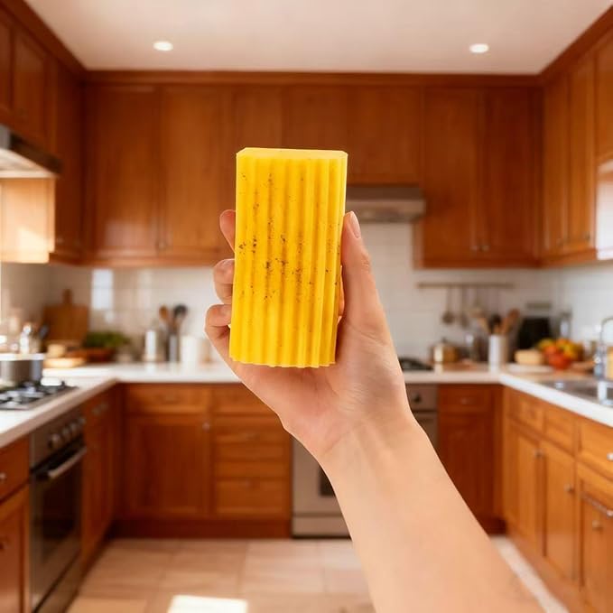 Damp Clean Duster Sponge 4 Pack Household Cleaning Sponges Reusable Dusting Sponge for Brushing Blind Glass Vents Window Mirrors Baseboards