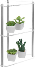 MyGift 3 Tier Corner Shelf for Desk, Triangle Shelf Counter Storage Organizer Stand, Acrylic Corner Shelf Display for Bathroom, Office, Kitchen, Bedroom