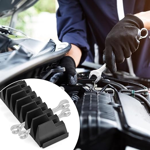 48 pcs Magnetic Modular Wrench Organizers for Tool Drawers, Tool Storage Holder Wrench Rack with Metric & SAE Labels (Color:Black)