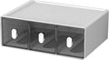 Desktop Storage Drawers, Plastic Desk Organizer with 3 Drawers, Modular Stackable Toolbox Units for Office Stationary, Makeup Container, Bathroom Countertop (1 Tall Layer, White & Clear)