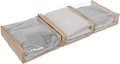 Household Essentials Under Bed Zippered Sweater Storage Bags with Clear Vision Panel, Set of 3, Latte Brown