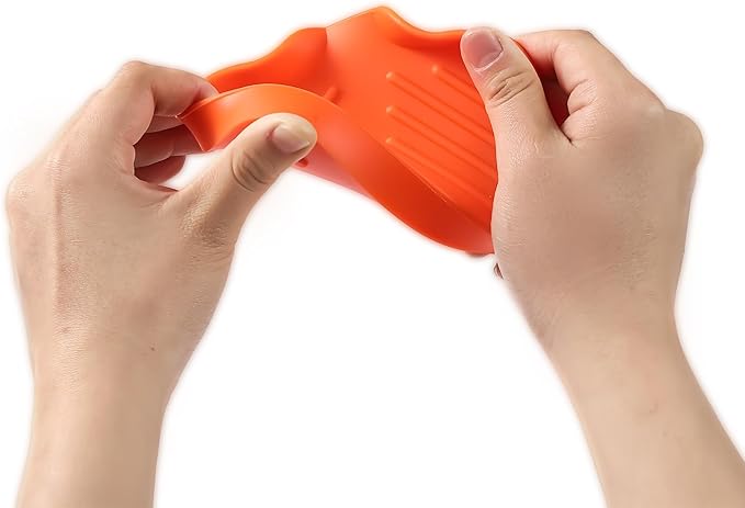 MicoYang Silicone Bathroom Soap Dishes with Drain Spout-Bathroom and Kitchen Sink Organizer,Sponge Holder,Dish Soap Tray,Perfect for Dispenser,Scrubber,Bottle,Cup on Sink or Counter-Orange 4.9"×3.2"