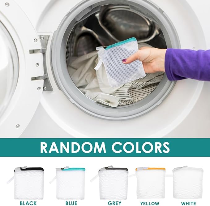 6pcs Laundry Bags Zipper Wash Bags Mini Mesh Washing Net Foldable Washing Machine Soap Pouch Saver Laundry Pouch for Underwear Panties Small Accessories