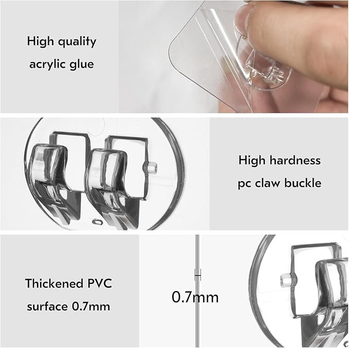 Esayendder 14 Pack Shower Caddy Adhesive, Strong Adhesive Hooks, Soap Holder, Bathroom Rack, Kitchen Rack